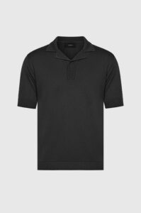 Polo Tricô Fina Nobre Preta - P