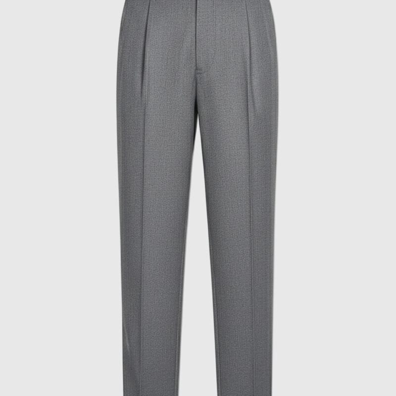 Calça Alfaiataria Prega Minimalista Cinza