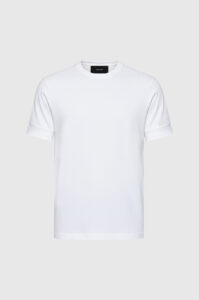 Camiseta Algodão Egípcio Punhos Canelados Branca - P