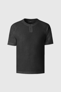 Camiseta Texturizada Henley Preta - P