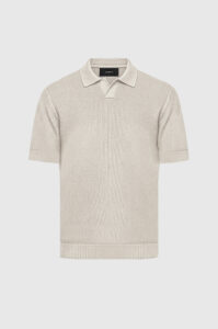 Polo Tricô em Ponto Crochê Texturizado Bege - P