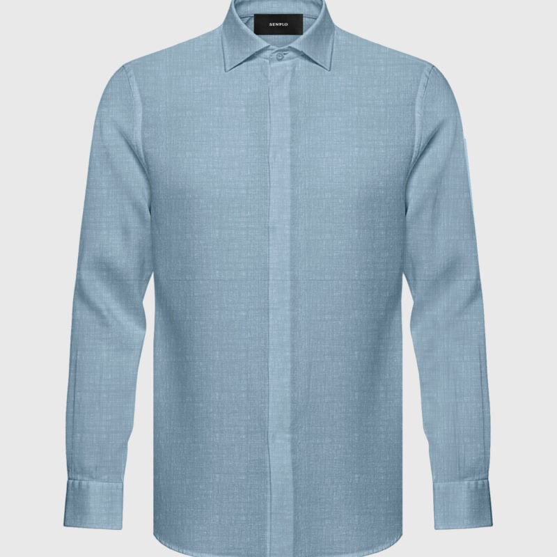 Camisa 100% Linho Clinn Azul Ceu
