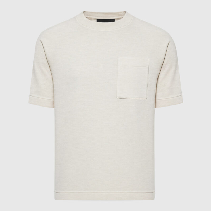 Camiseta Malha Estruturada com Bolso Minimalista