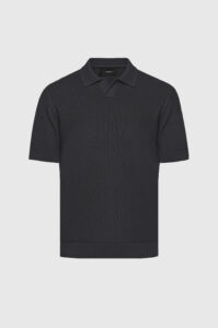 Polo Tricô em Ponto Crochê Texturizado Preta - M