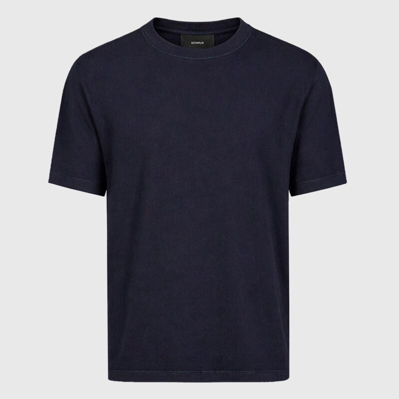 Camiseta Algodão Egípcio Toque Seda Marinho